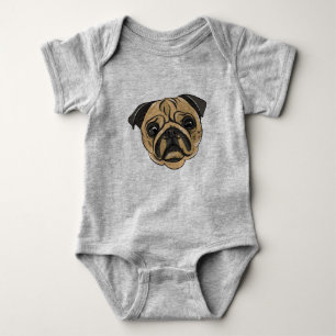 Body Para Bebê cão do pug