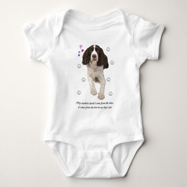 Body Para Bebê Cão do Spaniel de Springer inglês (Frente)