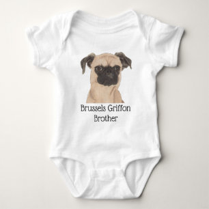 Body Para Bebê Cão Griffon de Bruxelas personalizável