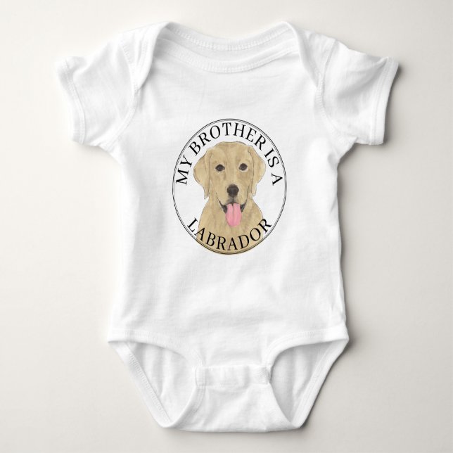 Body Para Bebê Cão Labrador Amarelo (Frente)