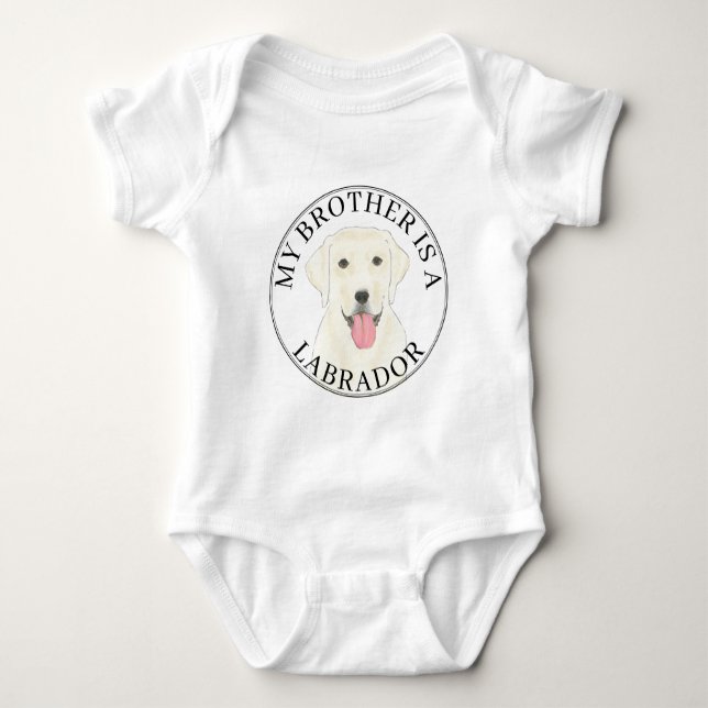 Body Para Bebê Cão Labrador Branco (Frente)