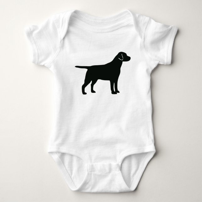 Body Para Bebê Cão Labrador Preto (Frente)