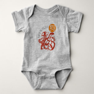 Body Para Bebê Cão Papercut Chinês Ano Novo 2018 Y Bebê Bodysuit