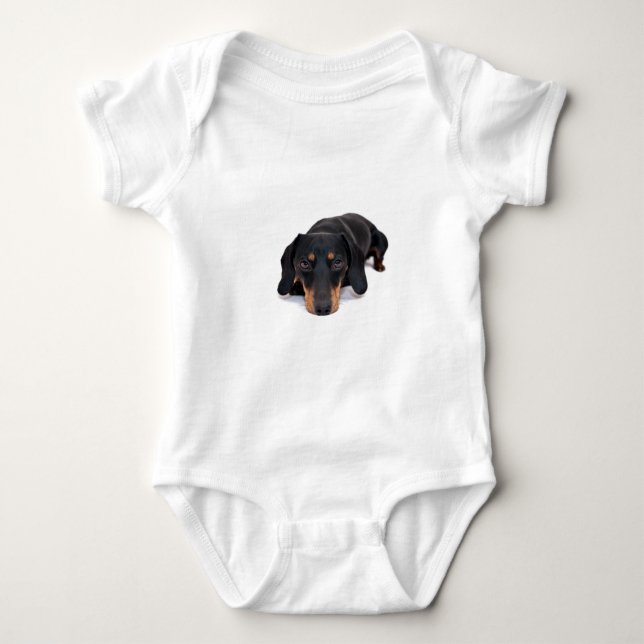 Body Para Bebê Cão pequeno do Dachshund (Frente)