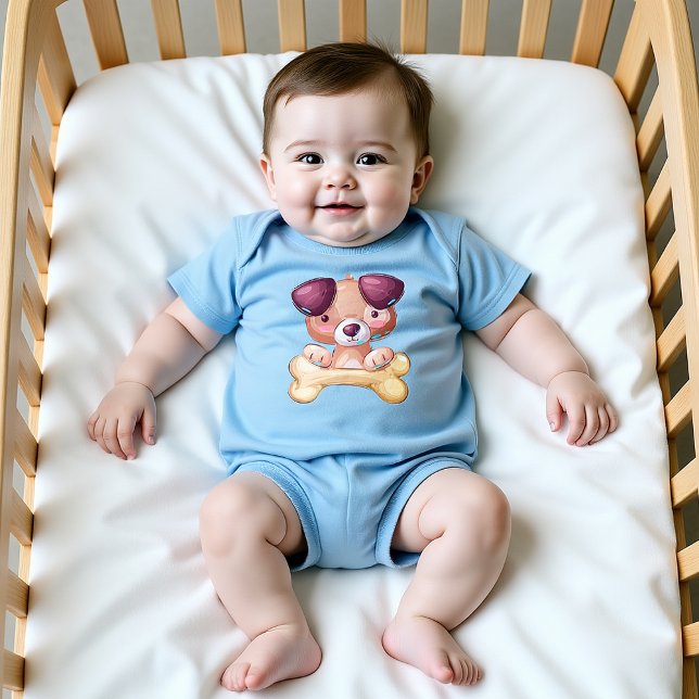 Body Para Bebê Cãozinho com Osso (Criador carregado)