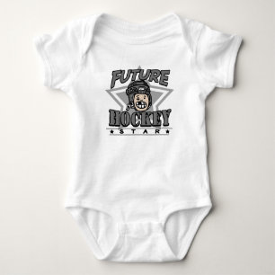 Body Para Bebê Capacete futuro do preto da estrela do hóquei
