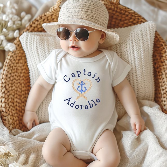 Body Para Bebê Capitão Bebê Náutico Cute Adorável (A cute and comfy body suit for baby with a nautical theme.)