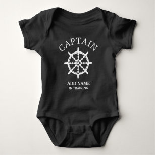 Body Para Bebê Capitão Treinamento do barco (personalize o nome)