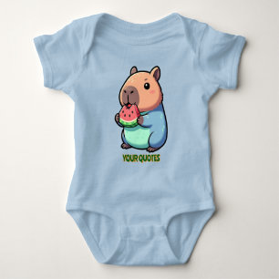 Body Para Bebê Capivara Fofa Comendo Melancia