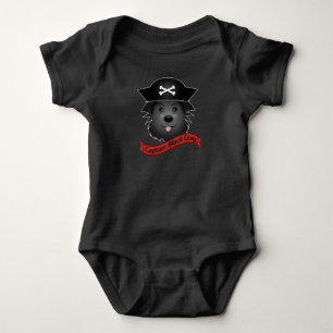 Body Para Bebê Captain o cão preto - do Bodysuit do jérsei