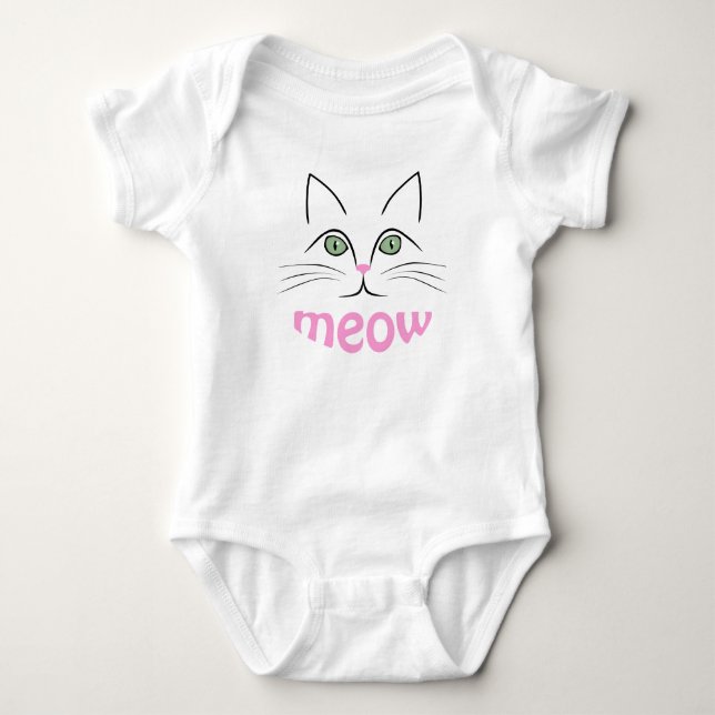 Body Para Bebê Cara de gato (Frente)
