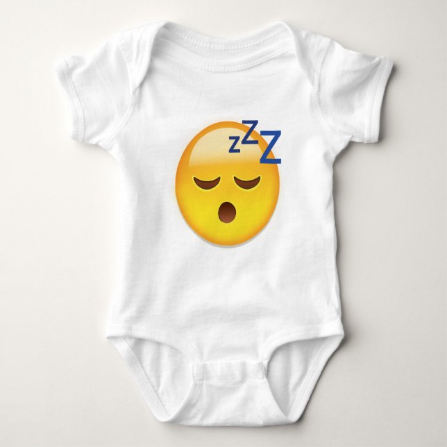 Body Para Bebê Cara Emoji do sono (Frente)