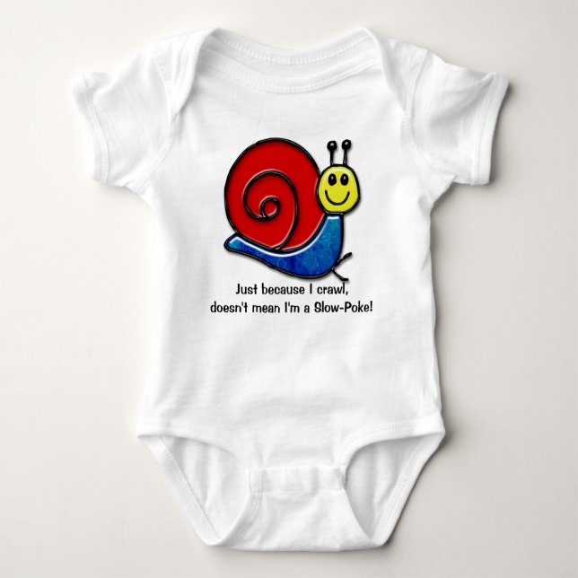 Body Para Bebê Caracol-Cute (Criança Orgânica Personalizada - Um  (Frente)