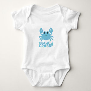 Body Para Bebê Caranguejo Azul Pastel – Suave “Estou um Pouco Irr