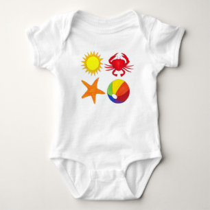 Body Para Bebê Caranguejo de Verão Starfish Sunshine Beachball Be