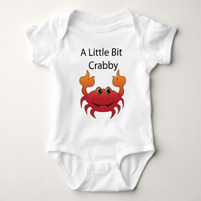 Body Para Bebê Caranguejo "um pouco Crabby " (Frente)