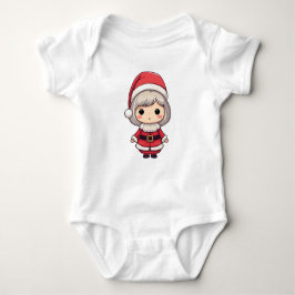 Body Para Bebê Caráter de Sra. Claus Chibi Cute