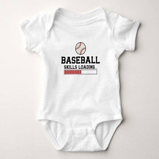 Body Para Bebê Carga de Habilidades de Baseball | Jogador de beis (Frente)