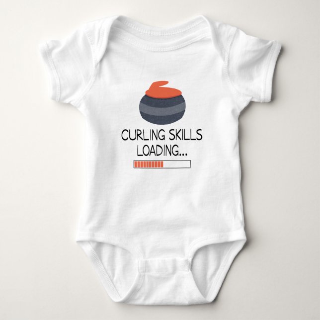 Body Para Bebê Carga de Habilidades de Curling - Gelo de Curva (Frente)