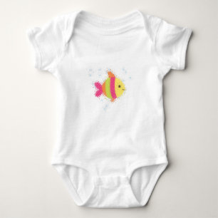 Body Para Bebê Caricatura de Peixe