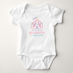 Body Para Bebê Carnaval de Tent Circus Aniversário Pastel