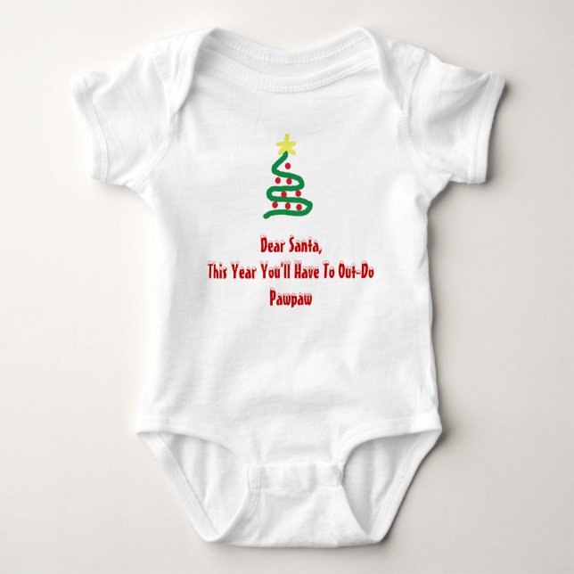 Body Para Bebê Caro Papai noel - Pawpaw (Frente)