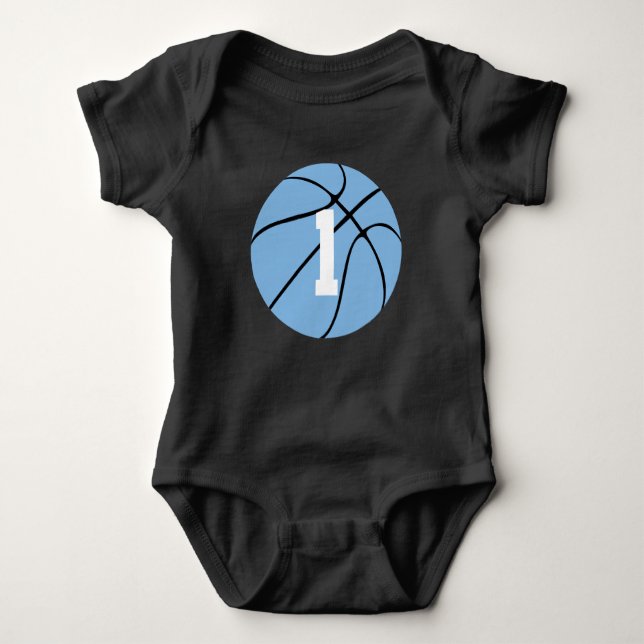 Body Para Bebê Carolina Blue Basball Jersey Number Baby (Frente)