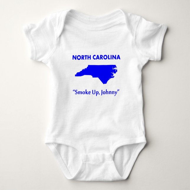 Body Para Bebê Carolina do Norte - Fumaça, Johnny! (Frente)
