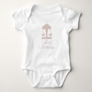 Body Para Bebê Carousel First Birthday Soft Pink