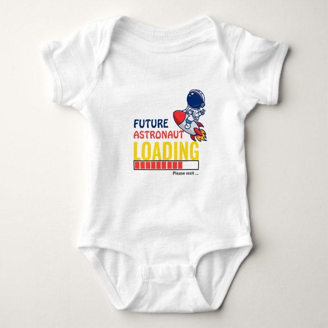 Body Para Bebê Carregamento do Astronauta Futuro | Nova moda Unis (Frente)