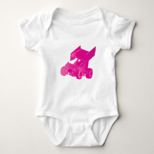 Body Para Bebê Carro cor-de-rosa