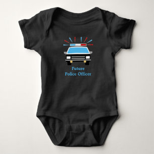 Body Para Bebê Carro da Polícia Personalizado Futuro Policial