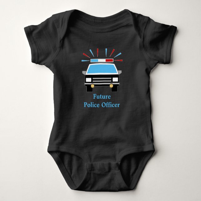 Body Para Bebê Carro da Polícia | Personalizado | Futuro Policial (Frente)