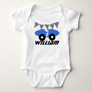 Body Para Bebê Carro de corridas azul
