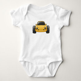 Body Para Bebê Carro de desenho animado amarelo