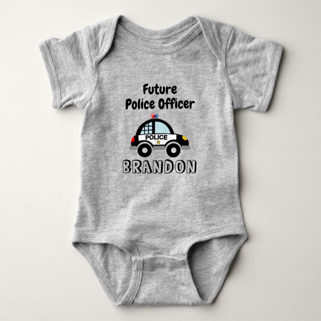 Body Para Bebê Carro de policial de polícia do futuro Baby Bodway (Frente)