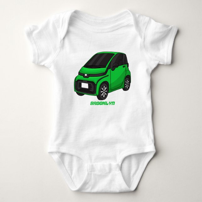 Body Para Bebê Carro verde e fino (Frente)