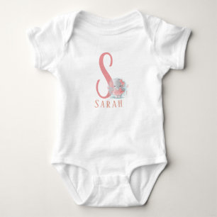 Body Para Bebê Carta Personalizada e Nome Bebê Bodycase