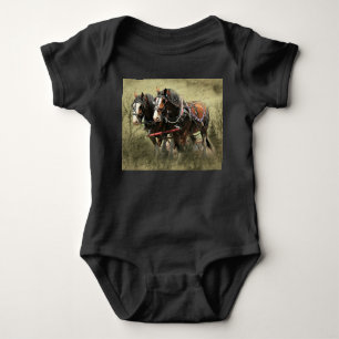 Body Para Bebê Cartão-postal Vintage Weathered Clydesdale
