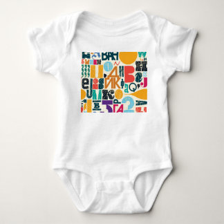 Body Para Bebê Cartas desenhadas à mão: design de vintage sem cos