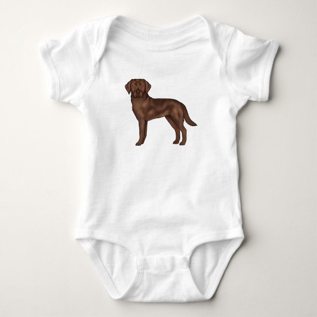 Body Para Bebê Cartões de Chocolate Labrador Retriever Cão Pup (Frente)