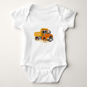 Body Para Bebê Cartografia de Caminhão Amarelo para Crianças