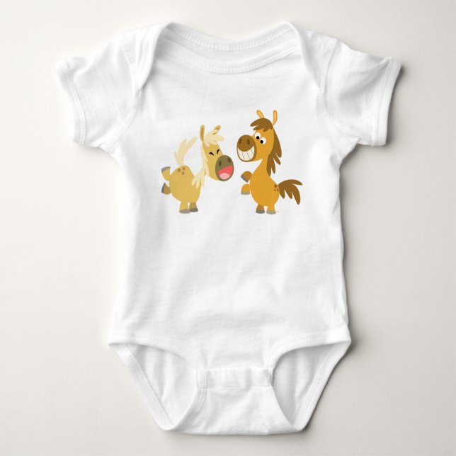 Body Para Bebê Cartoon animado Ponies Baby Roupa (Frente)