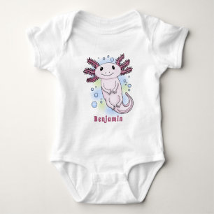 Body Para Bebê Cartoon axolotel rosa adorável
