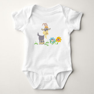 Body Para Bebê Cartoon bonitão de Capim e Flores Roupa