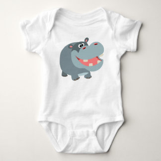 Body Para Bebê Cartoon Bonito Sorrindo Hippo Bebê Bodysim
