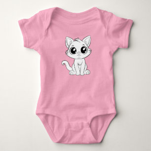 Body Para Bebê Cartoon Branco Bonito Adorável-30853
