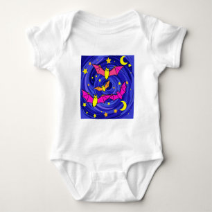 Body Para Bebê Cartoon Colorida Bat Cute Halloween Starry Night