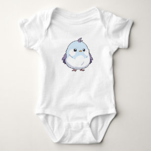 Body Para Bebê Cartoon de Aves Cute Kawaii Chubby - Pastel Adoráv