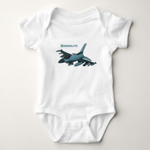 Body Para Bebê Cartoon de avião de combate militar